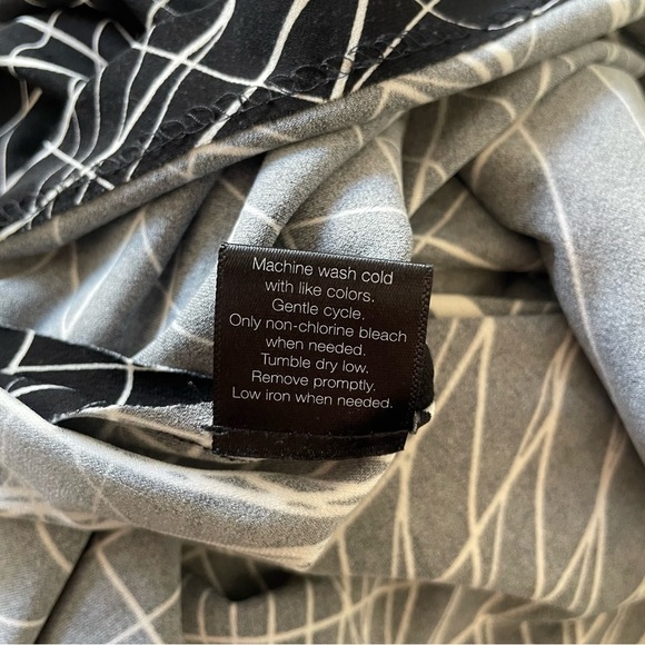 Norma Kamali Electric Circus Geometric Print Long Sleeve Jersey Shift Dress Sz L - Picture 8 of 9